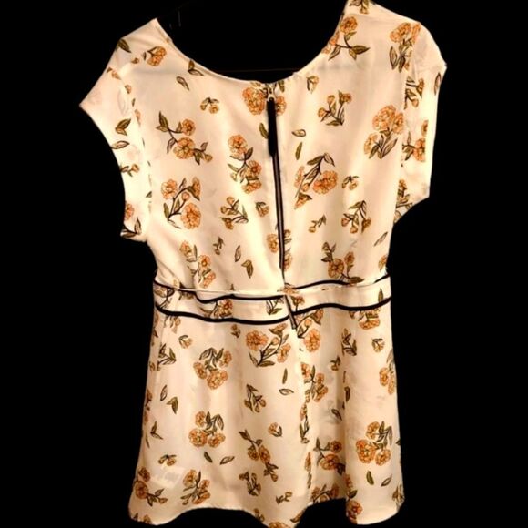 Motherhood Maternity Top Floral Zipper Piping Summer Sz L - Picture 2 of 12